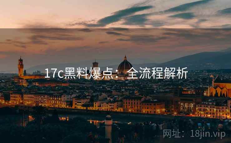 17c黑料爆点：全流程解析